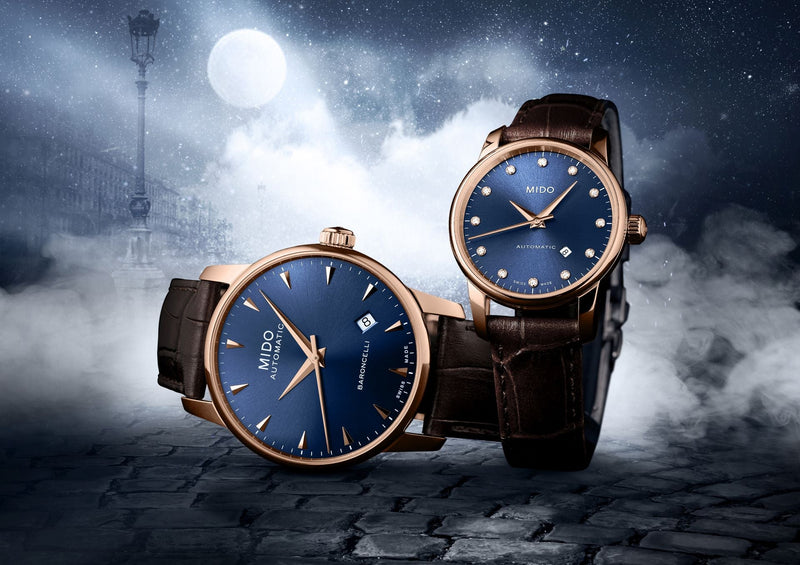 Mido Baroncelli III Automatic Blue Dial Brown Leather Strap Watch For Men - M8600.3.15.8 Buy Now By Mido