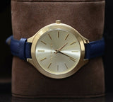 Michael Kors Runway Quartz Gold Dial Blue Leather Strap Watch For Women - MK2285 Buy Now By Michael Kors
