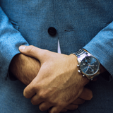 Hugo Boss Skymaster Chronograph Blue Dial Silver Steel Strap Watch for Men - 1513784