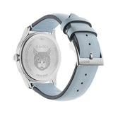 Shop Gucci G Timeless Quartz Mother of Pearl Dial Blue Leather Strap Watch For Women - YA1264124 in USA