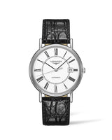 Longines Presence 38.5mm Automatic White Dial Black Leather Strap Watch for Men - L4.921.4.11.2 Buy Now By Longines