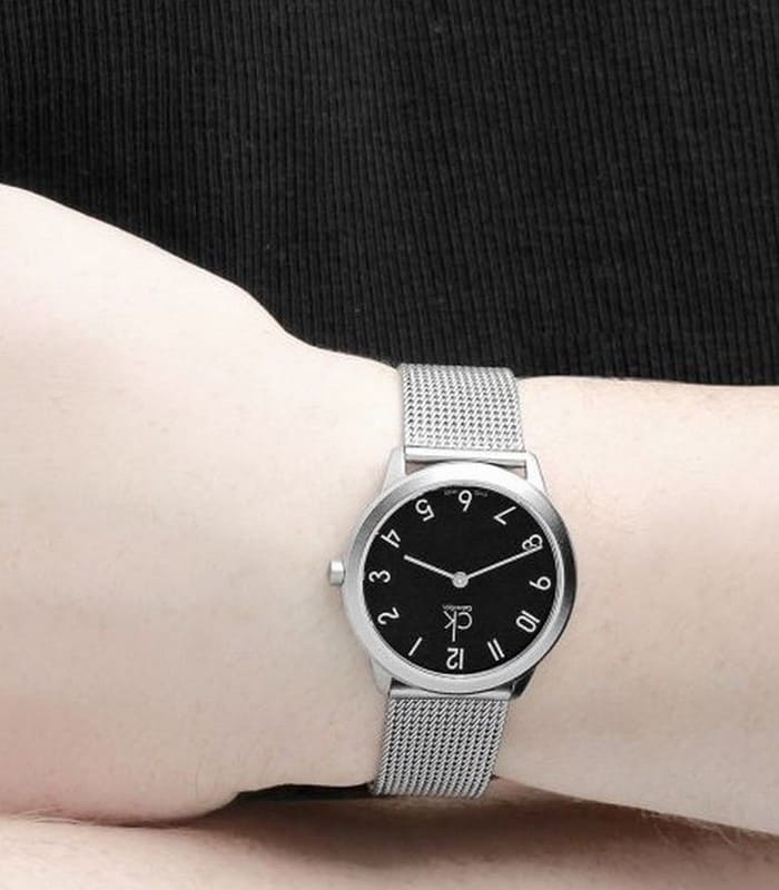 Calvin Klein Minimal Black Dial Silver Mesh Bracelet Watch for Women - K3M52151 Buy Now By Calvin Klein