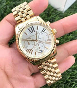 Michael Kors Lexington Chronograph Gold Dial Gold Steel Strap Watch for Women - MK5556 Buy Now By Michael Kors