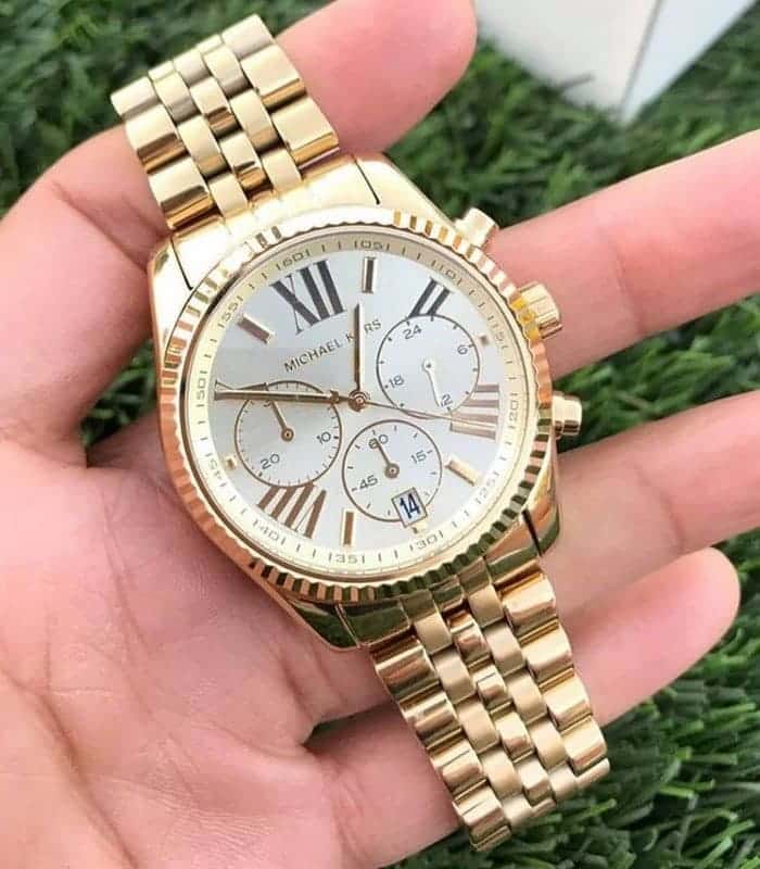 Michael Kors Lexington Chronograph Gold Dial Gold Steel Strap Watch for Women - MK5556 Buy Now By Michael Kors