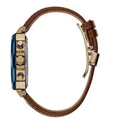 Guess Pinnacle Chronograph Quartz Blue Dial Brown Leather Strap Watch For Women - W0673G3 Buy Now By Guess