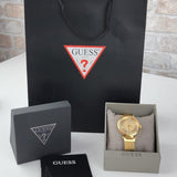 Shop Guess Soho Champagne Dial Stainless Steel Mesh Bracelet Watch For Women - W0638L2 in USA