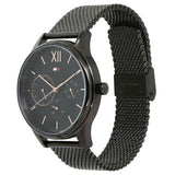 Shop Tommy Hilfiger Damon Quartz Black Dial Black Mesh Bracelet Watch for Men - 1791420 in USA