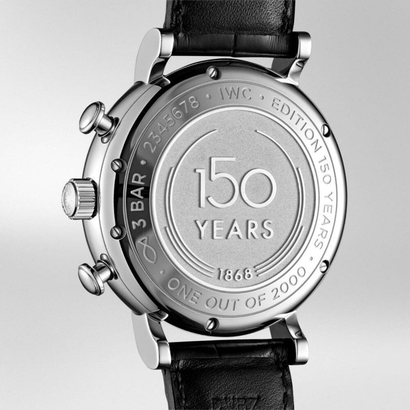 Shop IWC Portofino Chronograph White Dial Black Leather Strap Watch for Men - IW391024 in USA