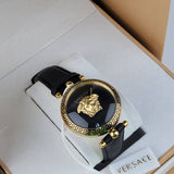 Versace Palazzo Empire Black Dial Black Leather Strap Watch for Women - VCO020017 Buy Now By Versace
