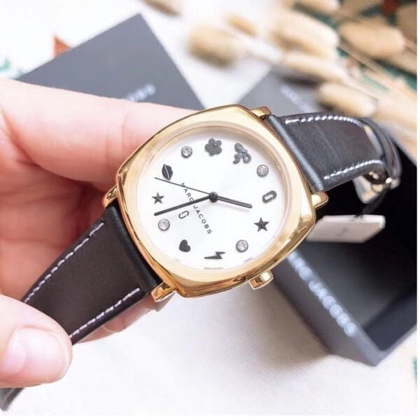 Marc Jacobs Mandy White Dial Black Leather Strap Watch for Women - MJ1564 Buy Now By Marc Jacobs