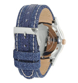 Guess Rigor Analog Blue Dial Blue Denim Strap Watch For Men - W0040G6 Buy Now By Guess