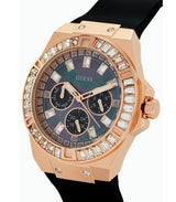 Shop Guess Venus Diamonds Black Dial Black Rubber Strap Watch for Women - GW0118L2 in USA