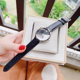 Movado Ultra Slim Black Dial Black Leather Strap Watch For Women - 0607090 Buy Now By Movado