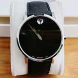 Movado Museum Classic Black Dial Black Leather Strap Watch for Men - 0607194 Buy Now By Movado