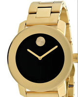Shop Movado Bold Black Dial Gold Steel Strap Unisex Watch - 3600397 in USA