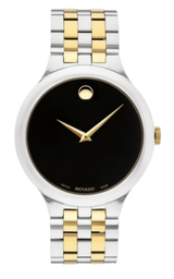 Shop Movado Veturi Quartz Black Dial Two Tone Steel Strap Watch for Men - 0606932 in USA
