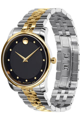 Movado Museum Classic Diamonds Black Dial Two Tone Steel Strap Watch For Men - 0606879 Buy Now By Movado