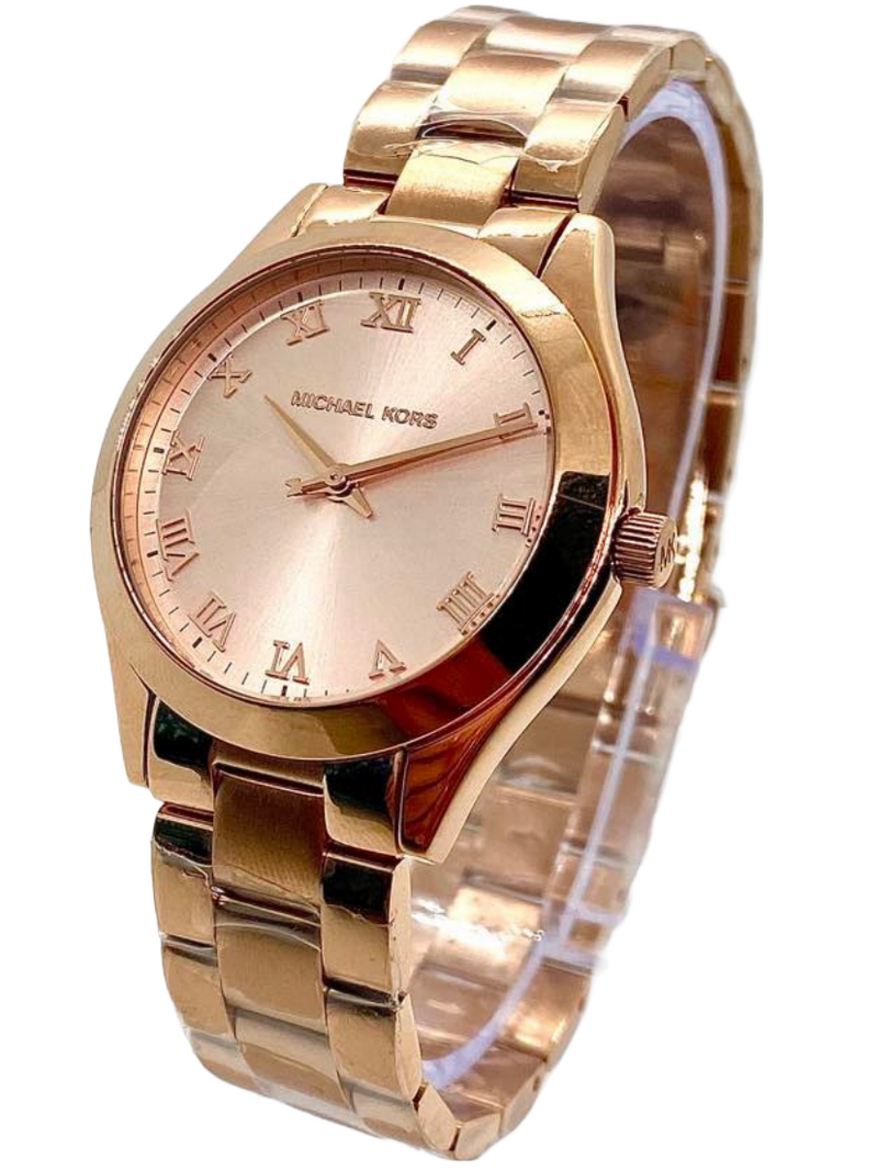 Michael Kors Mini Slim Runway Rose Gold Dial Rose Gold Steel Strap Watch For Women - MK3457 Buy Now By Michael Kors