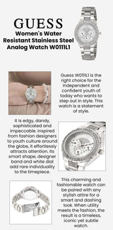 Guess Viva Quartz Silver Dial Silver Steel Strap Watch For Women - W0111l1 Buy Now By Guess