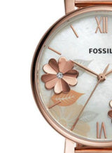Fossil Jacqueline Three-Hand White Dial Rose Gold Mesh Bracelet Watch for Women - ES4534 Buy Now By Fossil