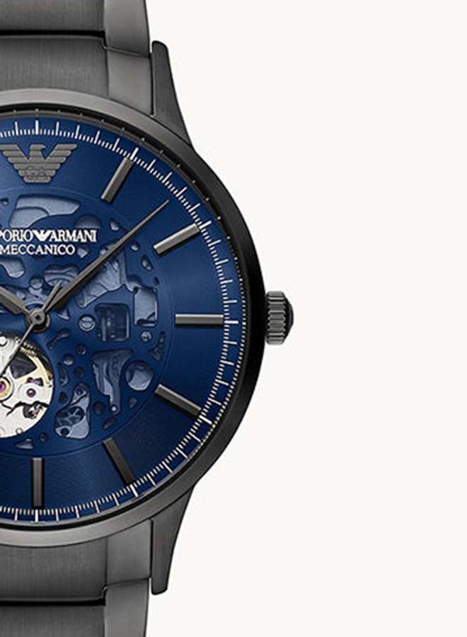 Emporio Armani Renato Automatic Blue Dial Grey Steel Strap Watch For Men - AR60056 Buy Now By Emporio Armani