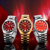 Citizen Tsuyosa Automatic Red Dial Silver Steel Strap Watch For Men - NJ0150-56W Buy Now By Citizen