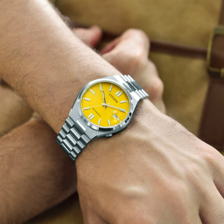 Citizen Tsuyosa Automatic Yellow Dial Silver Steel Strap Watch for Men - NJ0150-81Z Buy Now By Citizen