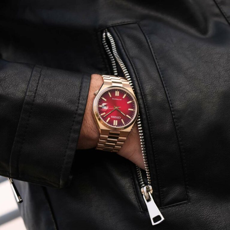 Citizen Tsuyosa Automatic Red Dial Gold Steel Strap Watch For Men - NJ0153-82X Buy Now By Citizen