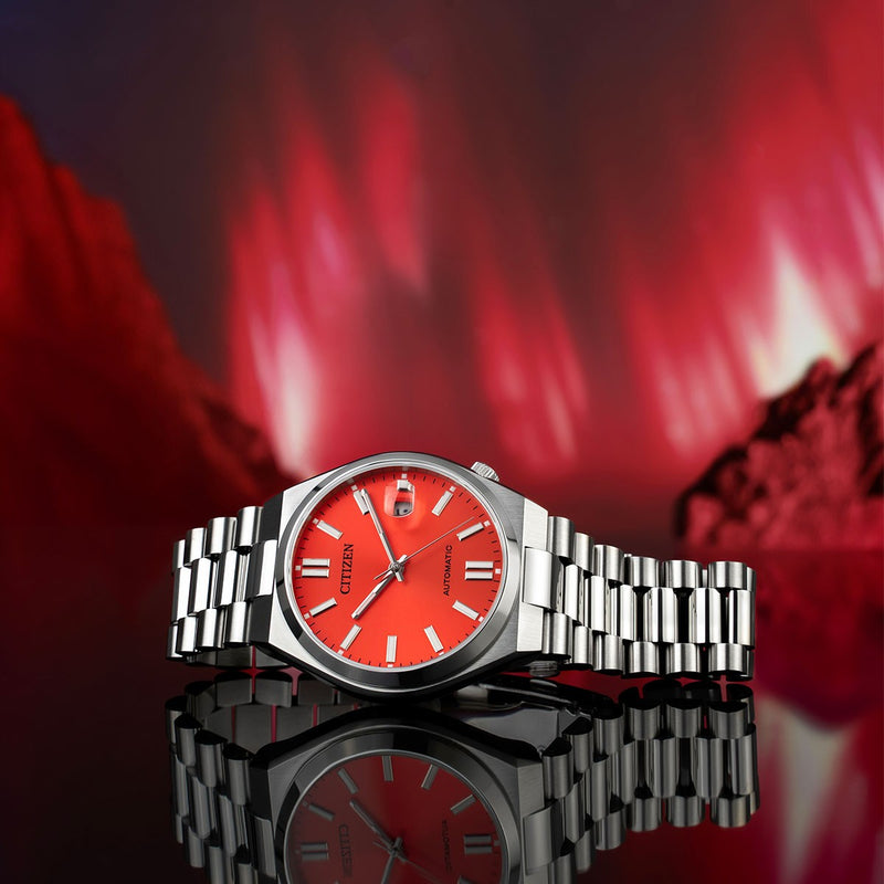 Citizen x Pantone Automatic Blazing Red Dial Silver Steel Strap Watch For Men - NJ0158-89W Buy Now By Citizen