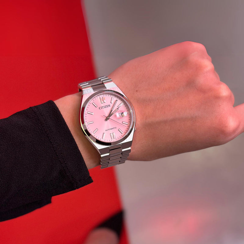 Citizen x Pantone Automatic Dreamy Pink Dial Silver Steel Strap Watch For Men - NJ0158-89X Buy Now By Citizen