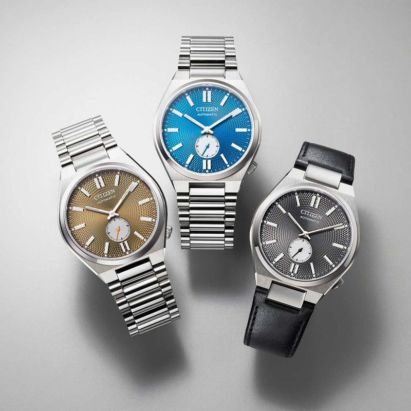 Citizen Tsuyosa Automatic Titanium Yellow Dial Silver Steel Strap Watch For Men - NK5010-51X