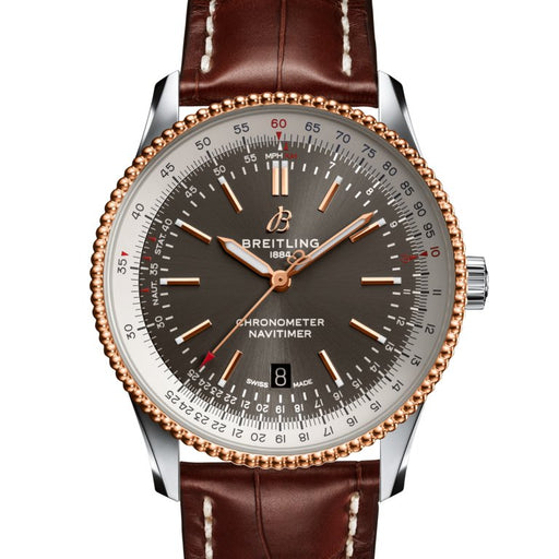 Breitling Navitimer Automatic 41 Grey Dial Brown Leather Strap Watch for Men - U17326121M1P1 Buy Now By Breitling