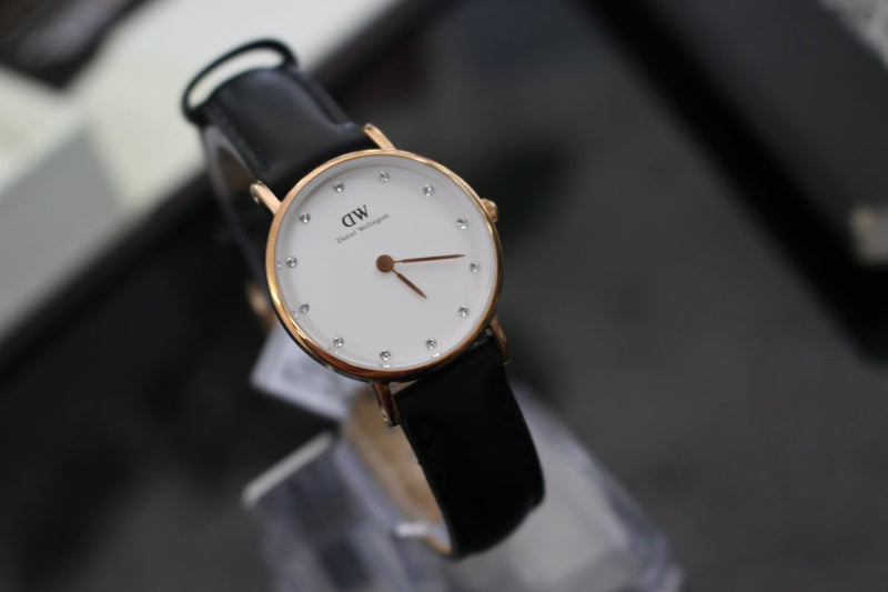 Daniel Wellington Classy Sheffield White Dial Black Leather Strap Watch For Women - DW00100060 Buy Now By Daniel Wellington