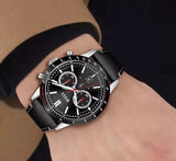 Hugo Boss Rafale Chronograph Black Dial Black Leather Strap Watch For Men - 1513390 Buy Now By Hugo Boss
