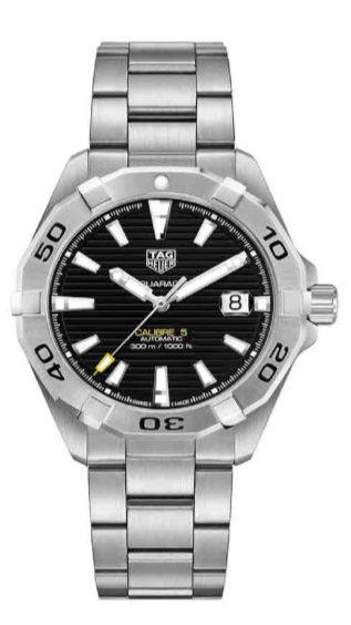 Shop Tag Heuer Aquaracer Automatic Caliber 5 Black Dial Silver Steel Strap Watch for Men - WBD2110.BA0928 in USA