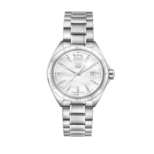 Shop Tag Heuer Formula 1 Quartz Mother of Pearl White Dial Silver Steel Strap Watch for Women - WBJ1418.BA0664 in USA