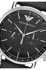 Emporio Armani Aviator Chronograph Black Dial Black Leather Strap Watch For Men - AR11143 Buy Now By Emporio Armani