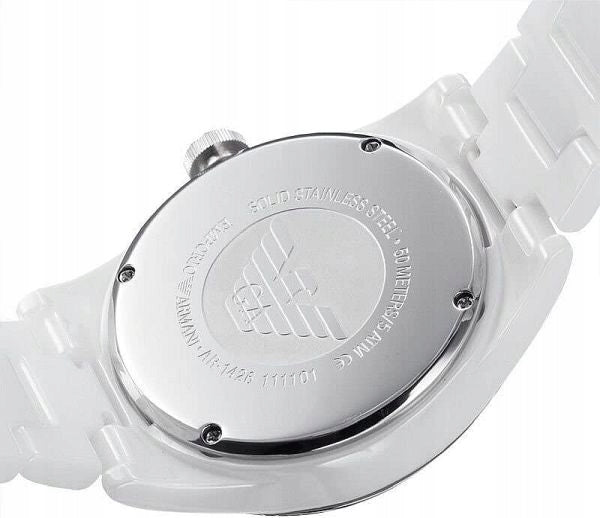 Emporio Armani Ceramica White Mother of Pearl Dial Stainless Steel Strap Watch For Women - AR1426 Buy Now By Emporio Armani