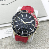 Fossil Bannon Multifunction Black Dial Red Silicone Strap Watch for Men - BQ2499 Buy Now By Fossil