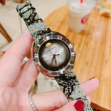 Versace Shadov Quartz Silver Dial Snakeskin Green Leather Strap Watch for Women - VEBM00718 Buy Now By Versace