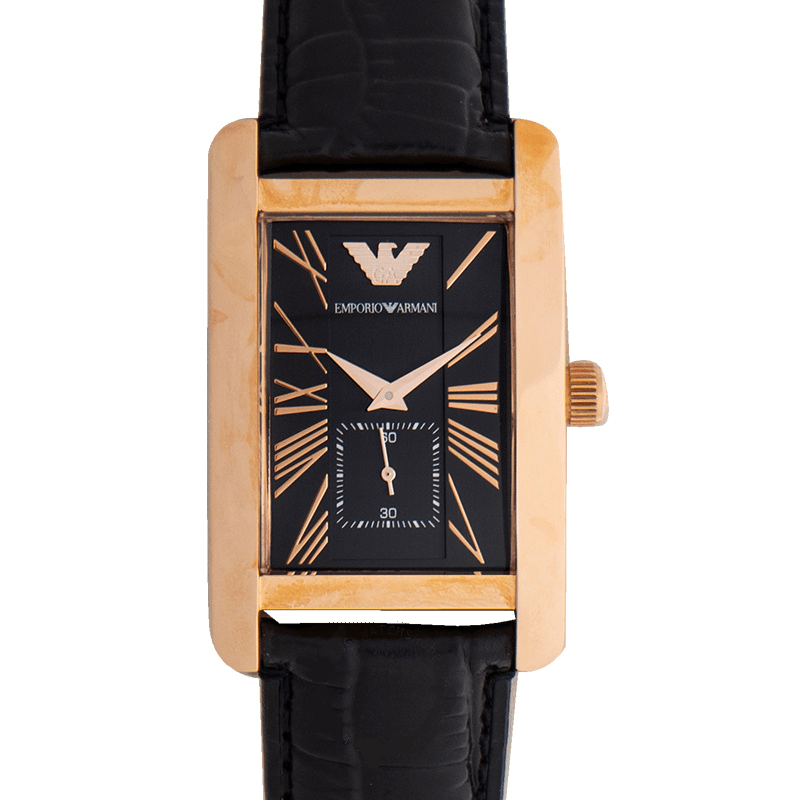 Emporio Armani Classic Black Dial Black Leather Strap Watch For Men - AR0168 Buy Now By Emporio Armani