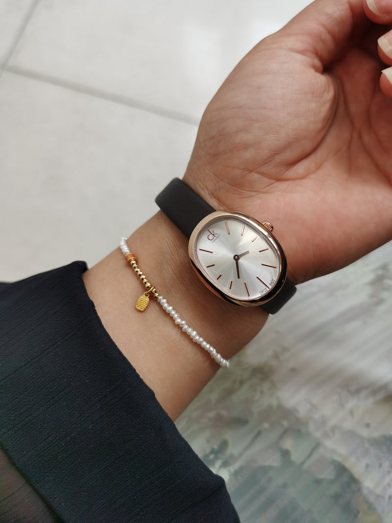 Calvin Klein Incentive White Dial Brown Leather Strap Watch for Women - K3P236G6 Buy Now By Calvin Klein