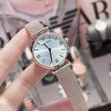 Emporio Armani Gianni T Bar Silver Dial Rose Gold Mesh Bracelet Watch For Women - AR1956 Buy Now By Emporio Armani