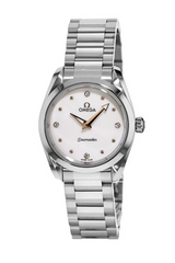 Shop Omega Seamaster Aqua Terra Quartz Diamond Silver Dial Silver Steel Strap Watch for Women - 220.10.28.60.54.001 in USA