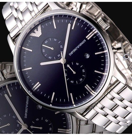 Emporio Armani Gianni Chronograph Blue Dial Silver Steel Strap Watch For Men - AR1648 Buy Now By Emporio Armani