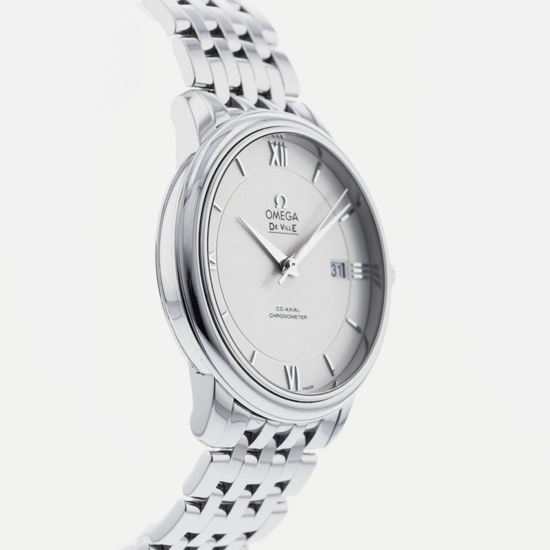 Shop Omega De Ville Prestige Co-Axial Silver Dial Silver Steel Strap Watch for Men - 424.10.40.20.02.003 in USA