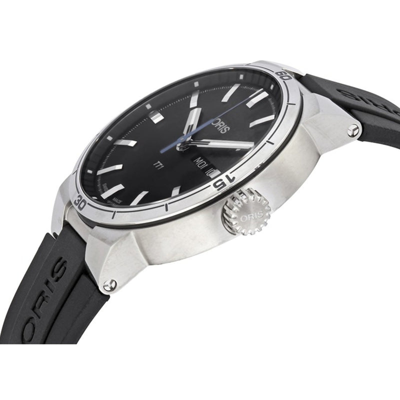 Oris TT1 Day Date Black Dial Black Rubber Strap Watch for Men - 0173577524154-0742406FC Buy Now By Oris