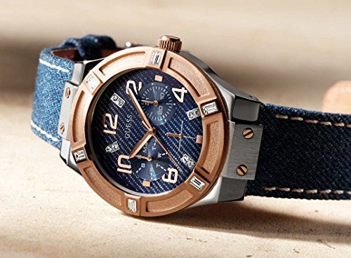 Guess Jet Setter Analog Blue Dial Blue Denim Strap Watch For Women - W0289L1 Buy Now By Guess