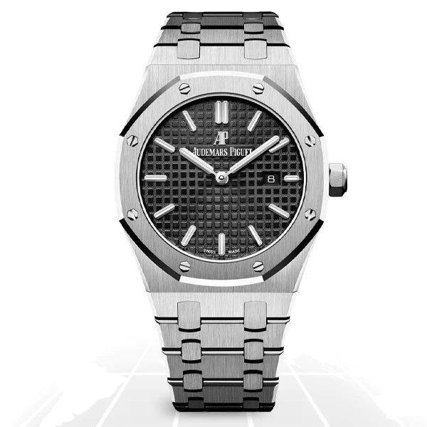 Audemars Piguet Royal Oak Quartz Black Dial Silver Steel Strap Watch for Women - 67650ST.OO.1261ST.01