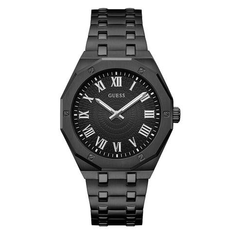 Shop Guess Asset Quartz Black Dial Black Steel Strap Watch For Men - GW0575G3 in USA